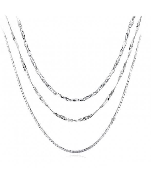 Sterling Silver Necklace Necklaces Platinum