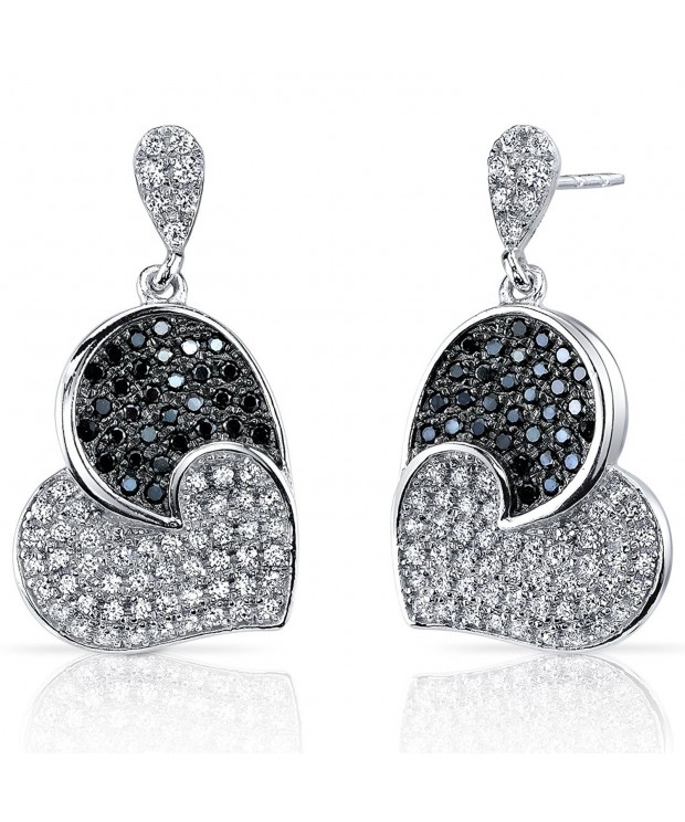 Spectacular Tilted Sterling Rhodium Earrings