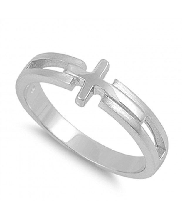 Sterling Silver Womens Sideways Polished