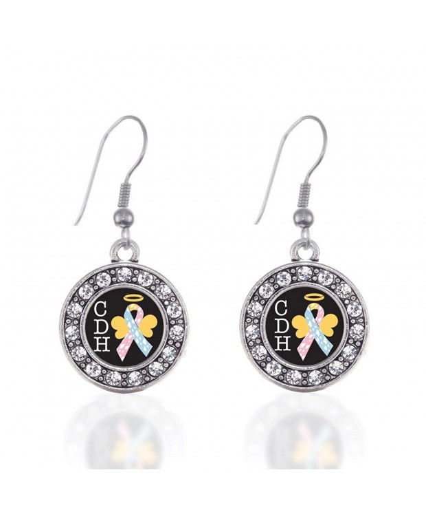 Awareness Circle Earrings Crystal Rhinestones