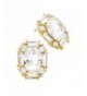 Rosemarie Collections Rhinestone Earrings Gold Clear