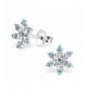 Sterling Silver Snowflake Christmas Earrings