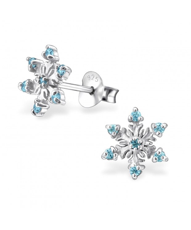 Sterling Silver Snowflake Christmas Earrings