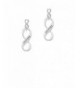 Silvertone Sister Infinity Sign Earrings