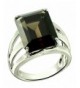 RB Gems STATEMENT Rhodium Plated smoky quartz