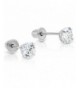 White Cubic Zirconia Solitaire Earrings