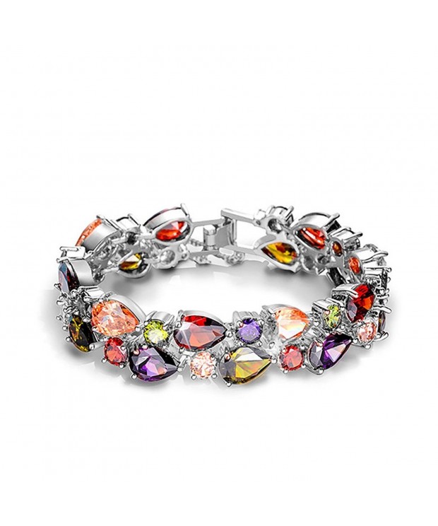 Sinlifu Silver Bracelet Multicolor Zirconia