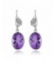 Amethyst Diamond Sterling Silver Earrings