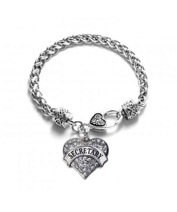 Secretary Classic Silver Crystal Bracelet