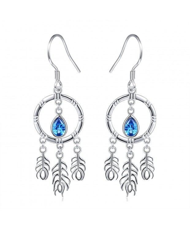 Sterling Silver Peacock Feather Earring