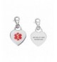 Divoti Pre Engraved Adorable Medical Clasp Red