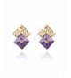 YAZILIND Fashion Earrings Purple Zirconia