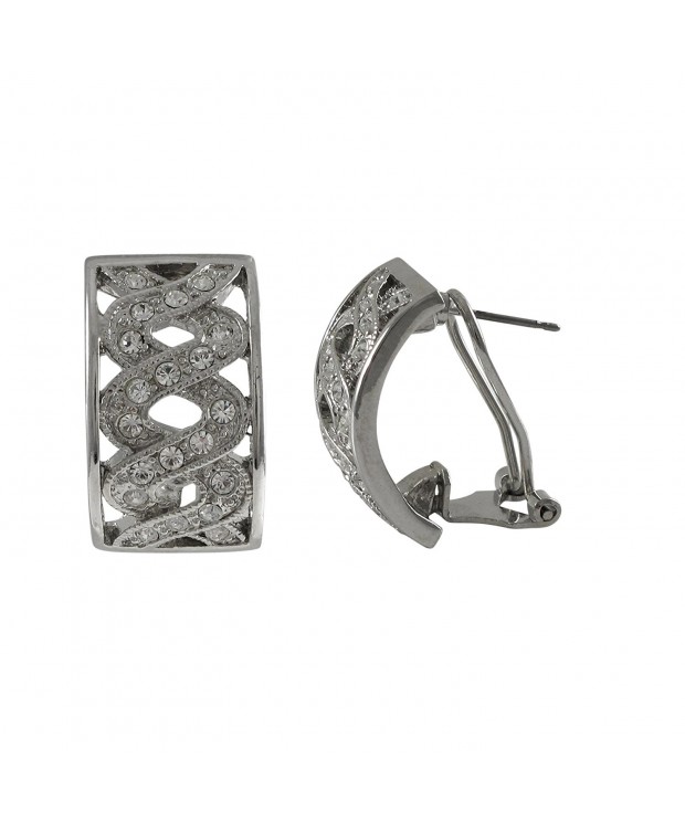 Isaac Kieran Rhodium Crystals Earrings