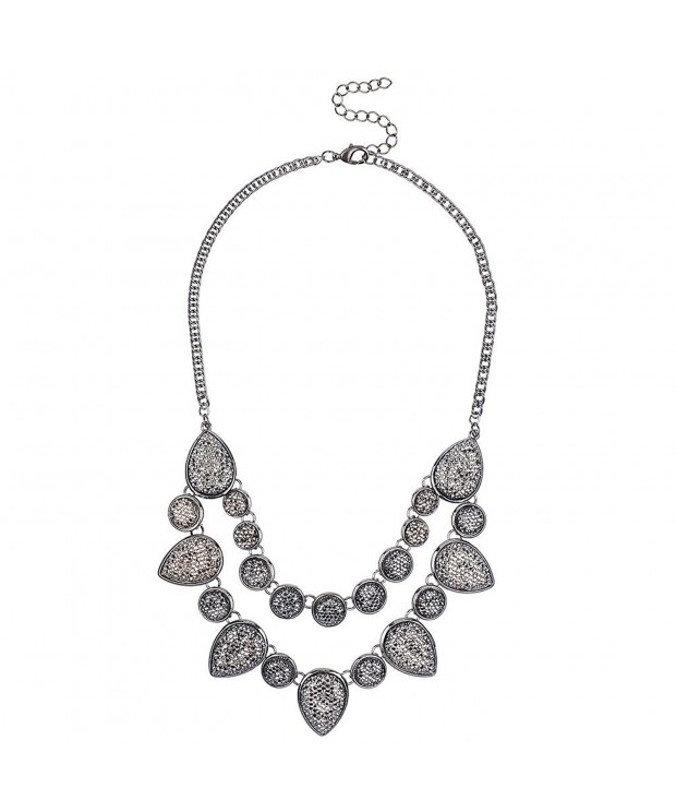 Lux Accessories Silvertone Statement Necklace