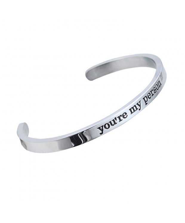 Stainless Person Bangle Inspirational Bracelet
