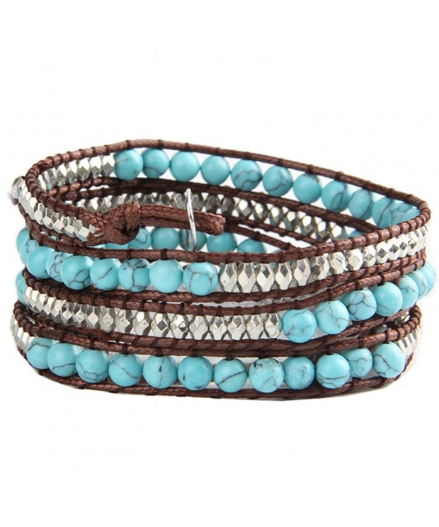 UNIONTOP Natural Turquoise Genuine Bracelet