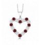 Diamond Garnet Sterling Pendant Necklace