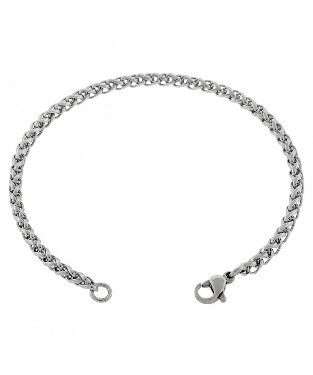 Womens Braided Anklet Stainless Inches