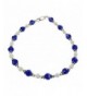 Womens Cobalt Polished Sterling Daisies