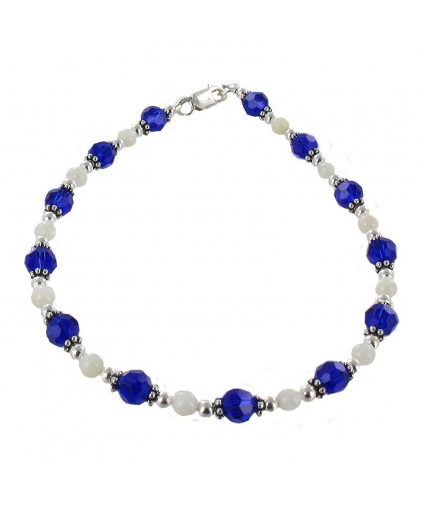 Womens Cobalt Polished Sterling Daisies
