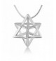 Sterling Merkabah Geometry Tetrahedron Necklace