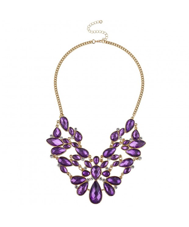 Lux Accessories Teardrop Statement Necklace