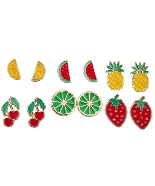 Lux Accessories Enamel Tropical Earring