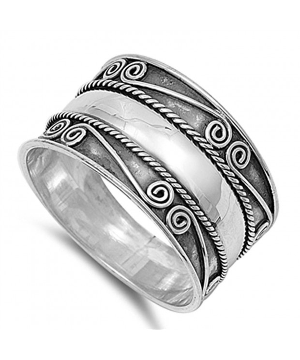 Swirl Braided Thumb Sterling Silver