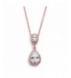 Mariell Pear Shaped Zirconia Teardrop Necklace