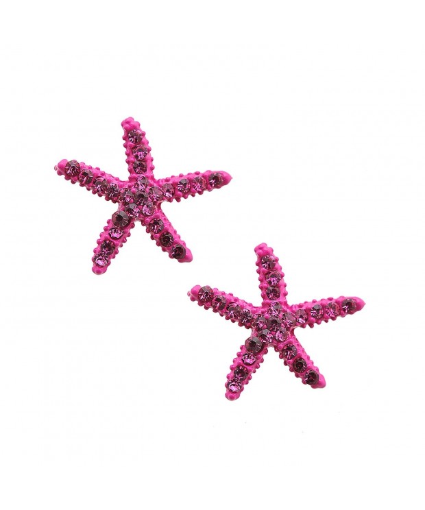 Crystal Colorful Starfish Earrings Color