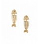 Spinningdaisy Funky Fishbone Earrings Gold