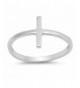 Sideways Cross Stackable Sterling Silver