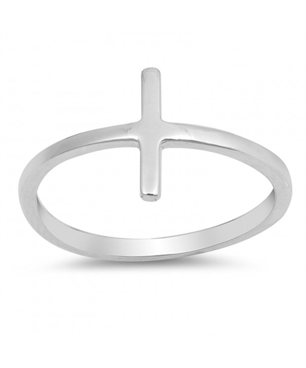 Sideways Cross Stackable Sterling Silver