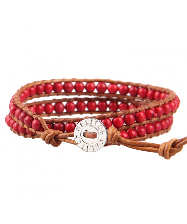 KELITCH Strands Agate Bracelet Leather