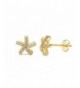 Starfish Earring Zirconia Yellow Sterling