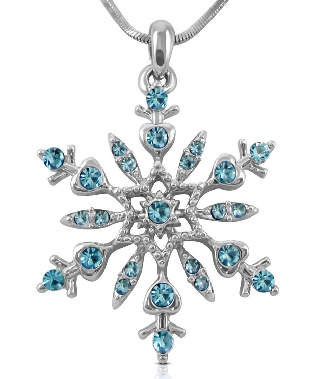 Crystal Snowflake Pendant Necklace Christmas