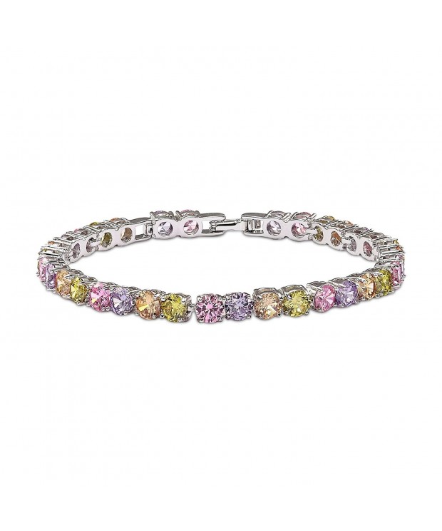 OKAJEWELRY Stunning Zirconia Multicolored Bracelet