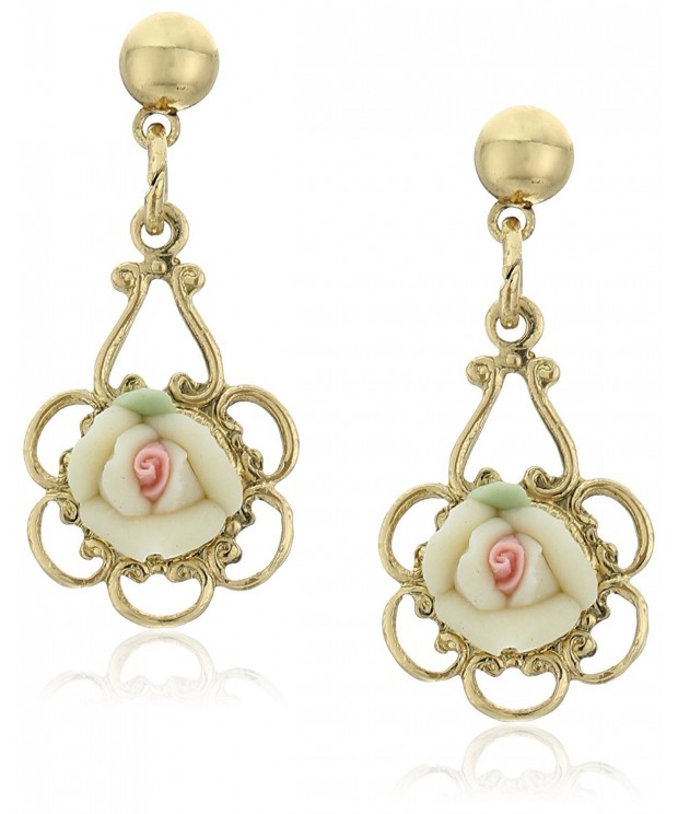 1928 Jewelry Ivory Porcelain Earrings