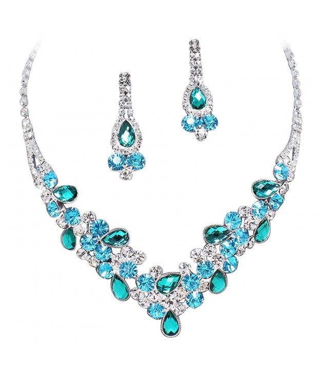 Elegant Turquoise V Shaped Bridesmaid Necklace