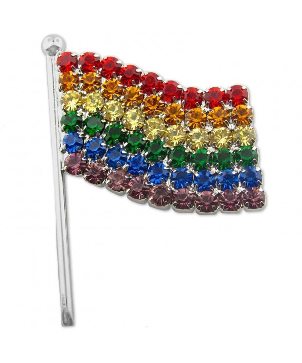 PinMarts Rhinestone Pride Rainbow Brooch