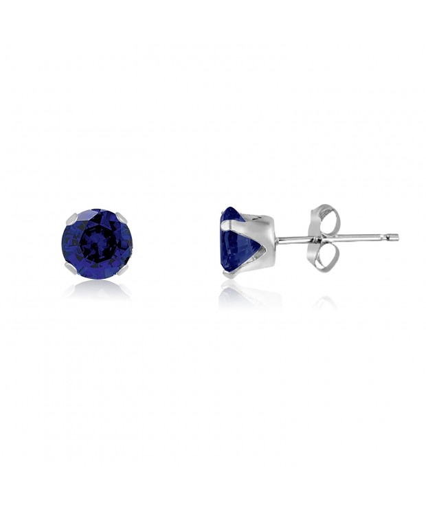 Sterling Created Sapphire Earrings included