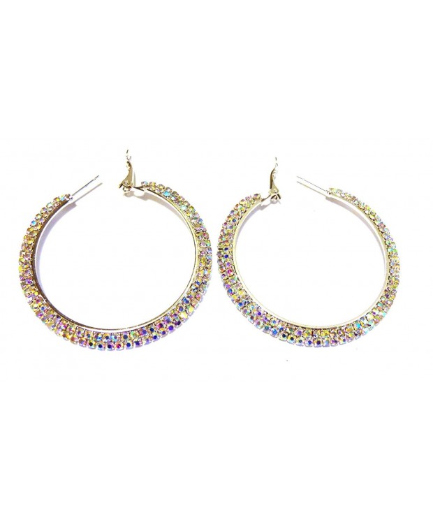 Crystal Iridescent Silver Rhinestone Earrings