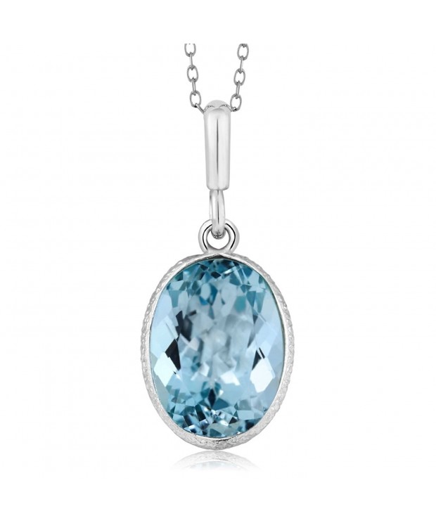 Sterling Silver Topaz 14x10 Pendant