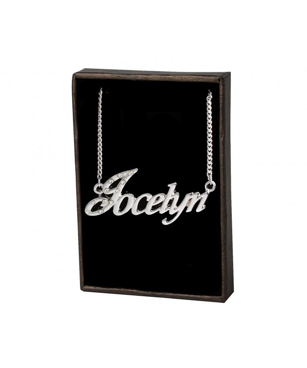 Name Necklace Jocelyn White Plated
