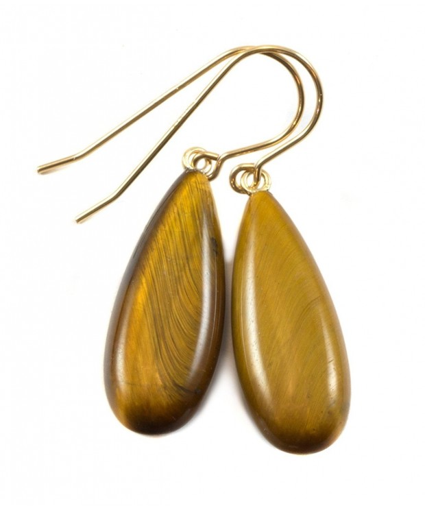 Filled Tigers Earrings Smooth Teardrop