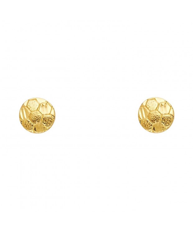 Soccer Earrings Yellow Sports Genuine