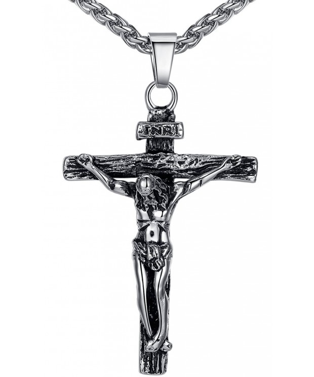 Stainless Crucifix Religious Pendant Necklace