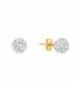 Yellow Round Crystal Earrings Pushbacks