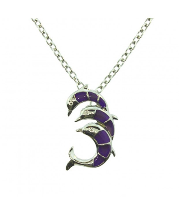 Simplicity Dolphins Pendant Necklace Adjustable