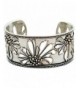 Nouveau Silver Tone Floral Bangle Bracelet